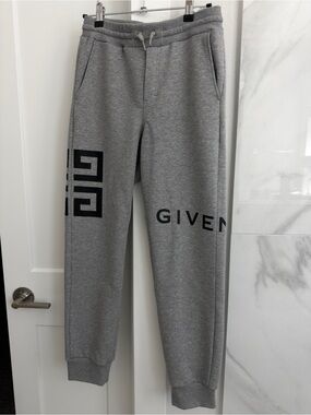 Givenchy Boy's (12+) Gray Logo Jogger Sweatpants, New
